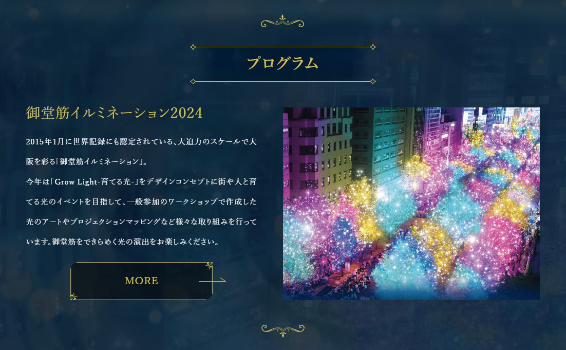 御堂筋イルミネーション2024がスタート！幻想的な光の世界へ出かけよう